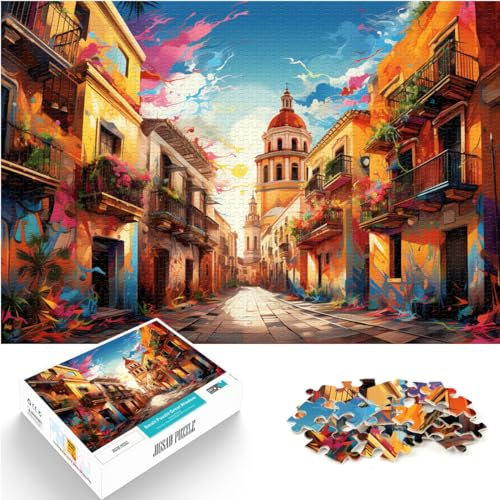 1000-teiliges Puzzle, Farbe Sevilla, Holzpuzzle für Erwachsene und Kinder, Kunstwerk-Geschenk, Größe: 50 x 75 cm