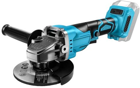 Amoladora angular con batería para batería Makita de 18 V, amoladora inalámbrica con motor sin escobillas, protector de disco, 125 mm de diámetro, 3 velocidades de 7500 rpm, para corte de lijado (no