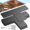 Heavy Duty T-Brackets, Made of Heavy Duty Metal, T-Shaped Flat patching Plates for 4x4, 6x6 Lumber, Black Powder Coated Heavy Duty Gazebo Brackets for Repairing Houses, gazebos, trusses(T-Shape)