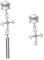 Tropfen Ohrringe Silber 925, Ohrringe Hängend Silber Perlenkreuz Zirkonia Ohrringe Damen 3.2 x 0.9 cm