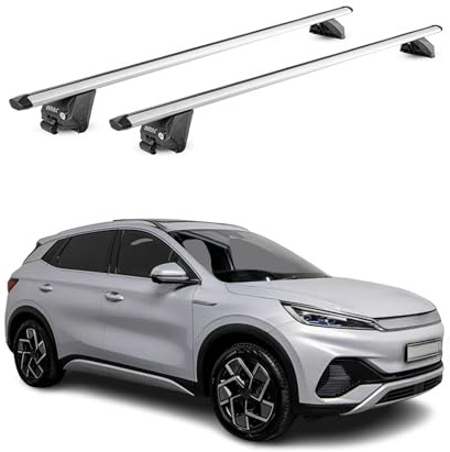 OMAC Dachträger für Peugeot 5008 2017-2024 Silber Aluminium | TÜV geprüft, bis 100 kg Traglast, T-Nut-Befestigung, für integrierte Dachreling geeignet, Querträger, Grundträger