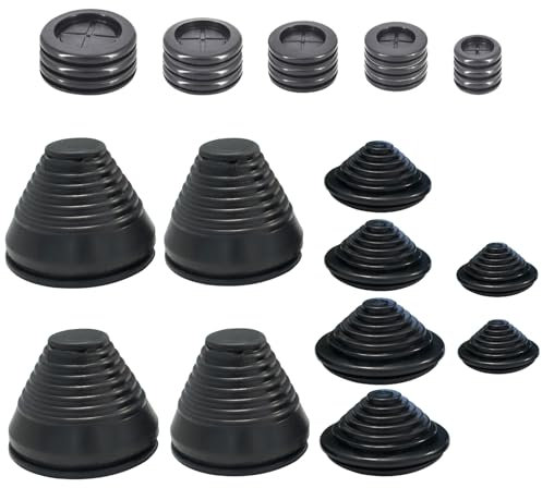 Pack of 30 Cable Grommets Rubber Grommet and Tower Shape Cable Seals Cable Grommets in 10 Sizes Blanking Plugs Rubber Seal for Cable Connector Cable Protection