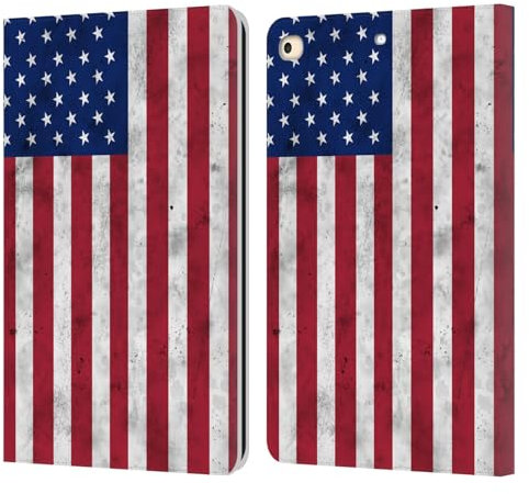 Head Case Designs Offizielle PLdesign USA Altmodisch Flaggen Leder-Wallet-Hülle Kompatibel mit Apple iPad 9.7 2017 / iPad 9.7 2018
