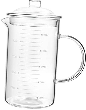 OKUMEYR Vaso De Vidrio Con Báscula Hervidor De Vidrio Resistente Al Calor Jarra De Hogar Transparente Con Tapa