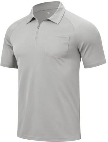 YSENTO Herren Poloshirt Kurzarm Atmungsaktiv Polohemd T Shirts 1/4 Zip Golf Polo Sommer Sport Shirts mit Brusttasche