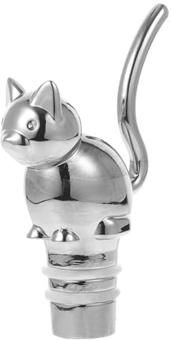 MOLUCKFU Alloy Cat Shape Wine Bottle Stopper Reusable Vacuum Sealer Wine Bottles Decorative Barware Tool Slow Oxidation Easy Pull Removal Home Bar Party Use