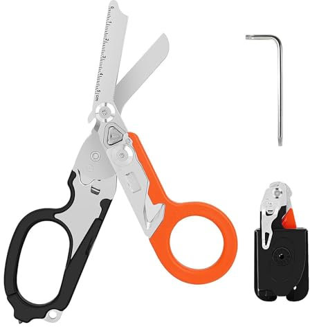 Umlipot Raptor Shears,Trauma Shears for Nurses,6 In 1 Rescue Scissors Traumas Shear for Outdoor Camping Rettungsschere Werkzeuge Professional Use In Emergency Services or Everyday Tasks