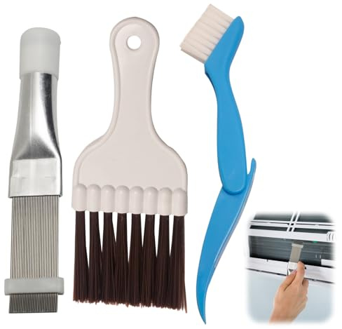 Pettine lamellare per asciugatrici, spazzola per pulizia a condensatore, pettine per asciugatrici, pulitore per aria condizionata, pettine lamellare per pompa di calore (1 spazzola in fibra di palma+1