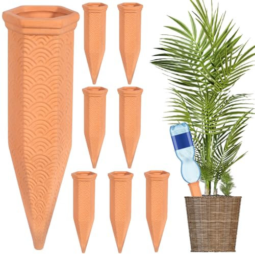 CYJJYZ 8 PCS Cono Innaffiante in Argilla, Coni di Argilla, Cono Irrigazione Argilla Automatic, Adatto per Piante Interni Esterni