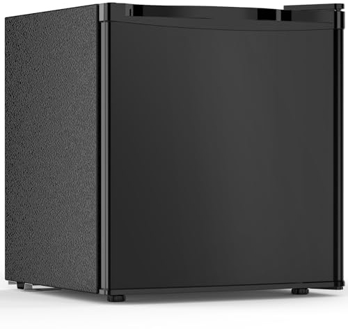 Electactic Mini Réfrigérateur Congélateur 50ml - Réfrigérateur Compact Réversible Simple Porte Ultra Silencieux Économie d'énergie pour Bureau, Chambre, Appartement - Noir