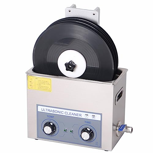 Ultraschallreiniger, 6 l Ultraschall-Schallplatten-Reinigungsgerät mit anhebbarem Ständer, 4-teilig, einmalig, automatisch rotierende doppelseitige LP-Reinigung
