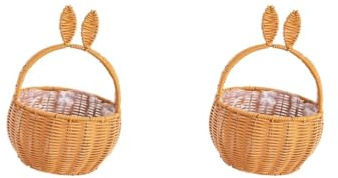 Juego de 2 cestas de almacenamiento de huevos de Pascua, 18 x 28 cm, de plástico, para decoración de guardería