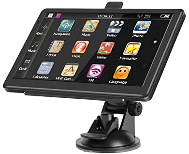 Voiture de 7 pouces GPS Navigation 12 8 Mo + 8 Go Camion GPS Écran tactile résistif du navigateur Féminin Russie Europa America Carte gratuite(7 inch)