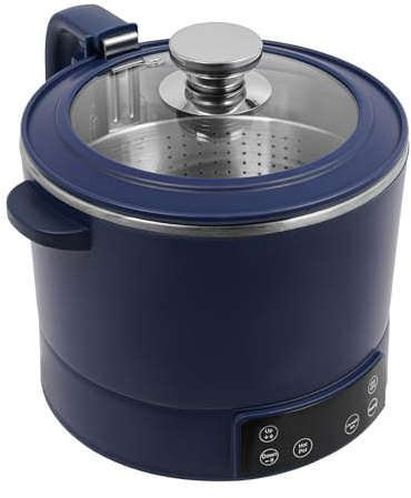 Reiskocher mit niedrigem Zuckergehalt, 1200W Elektrisch Multifunction Rice Cooker, 3L Reiskocher Für 1-3 Personen Mit Löffel & Messbecher (Blau)