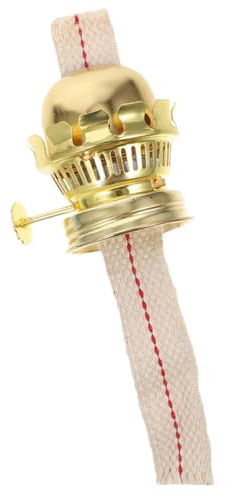 Retro Öllampenbrenner Ersatzbrenner mit Docht für Petroleumlampe | Aluminiumlegierung, 1 Satz, 6x4,5x4,5cm, Goldfarben, für Notlicht und Selbstgemacht Lampenbau