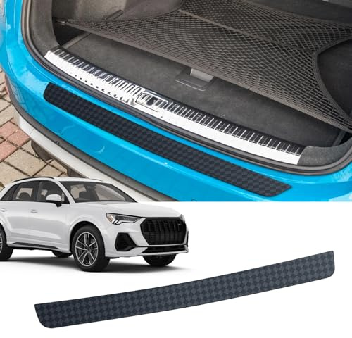 CDEFG Kompatibel mit Audi Q3 F3 2019-2025 Ladekantenschutz Kratzschutz für Kofferraum Selbstklebend TPU Folie Carbon Fiber Schutzfolie Stoßstangenschutz Autofolie Heckstoßstangenschutz Zubehör