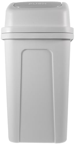 HOMSFOU Poubelle Cuisine à Bascule 7l en Plastique Épais Blanc avec Couvercle Pivotant, Grosse Capacité, Design Compact pour Salon, Buanderie et Espaces Étroits