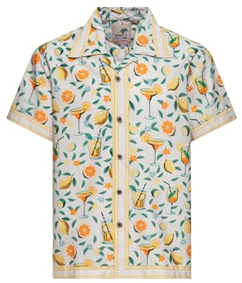 King Kerosin Tropical Hawaiian Style Shirt Männer Kurzarmhemd schwarz