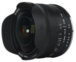 Camera Lens, Objectif fisheye Ultra Grand-Angle Manuel 7,5 mm F2.8 II, Compatible avec Sony E, Fuji XF, Nikon Z, Micro M4/3 et Canon EOS-M M50 RF.,for Photography(Micro 4 3 Mount)