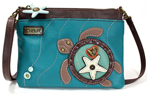 Chala Mini Crossbody Handy Geldbörse mit 2 verstellbaren Trägern, Mehrere (Turquoise Turtle), Small