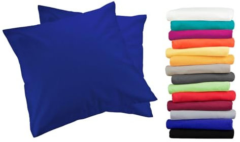 Moon 2er Pack Luxury Linon Kissenbezug 100% Baumwolle-royalblau-50x50