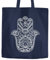 Jutebeutel Hamsa Fatimas Hand Hand der Fatima Boho Bohamian Baumwolltasche Stoffbeutel Autiga® navy unisize