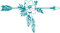 CLICKANDPRINT Aufkleber » Pfeil mit Blumen und Federn, 40x21,7cm, Türkisblau • Wandtattoo/Wandaufkleber/Wandsticker/Wanddeko/Vinyl