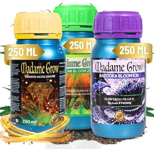 Engrais Cannabis - MADAME GROW - Croissance et Floraison - KIT 420 Power TRIPACK - Engrais ou Fertilisant pour Marijuana - (3 X 250 ML)