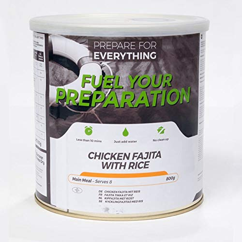 Fuel Your Preparation Freeze Dry Meal Tins (Chicken Fajita with Rice - 8 Servings - Up To 25 Year Shelf Life)