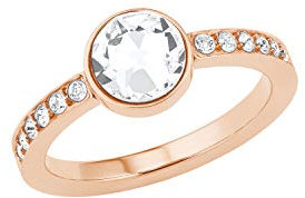 s.Oliver Ring Edelstahl Damen Ringe, mit Kristall, Roséfarben, Kommt in Schmuck Geschenk Box, 2026163