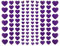 Oblique Unique® 106 Herz Aufkleber mit Glitzer Effekt in Lila Herzen Sticker für Scrapbooking Deko Basteln Hochzeit Valentinstag