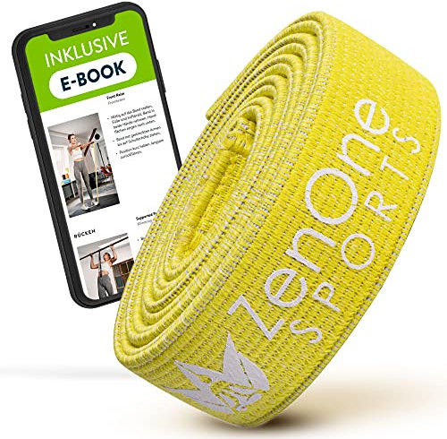 ZenOne Sports® Fitnessbänder Stoff I Resistance Bands in 6 Stärken von X-Light bis XX-Heavy I Stoff Widerstandsbänder mit Workout-Guide - Ideal für Krafttraining, Warm-up & Mehr I Gymnastikband