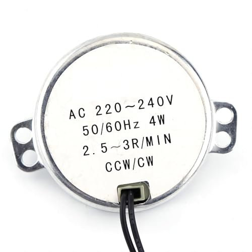 VIFER Motor de CA Motor Giratorio 220-240 V CA Motor Síncrono Motorreductor 4W CW/CCW (2.5-3RPM)
