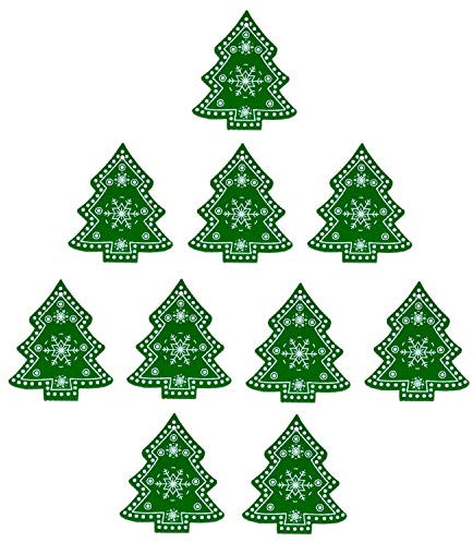 Oblique Unique® 10 Holz Tannen Bäume Weihnachtsbäume zum Aufhängen Holzdeko Tischdeko Weihnachtsdeko für Adventskalender Adventskranz Deko Weihnachten