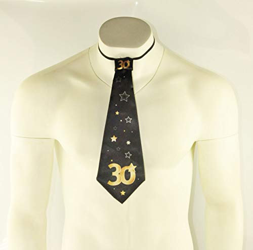 Happium Schwarzgoldene Krawatte „Happy Birthday“ – Party nach Alter (30.)