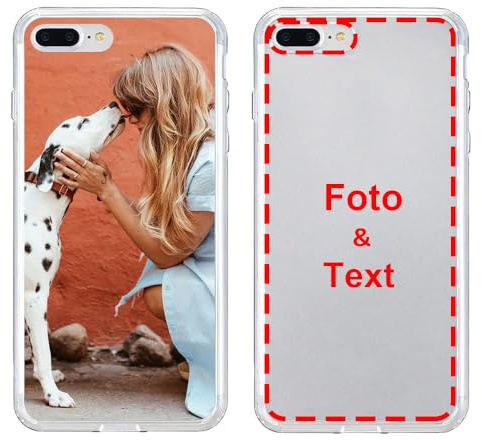 MXCUSTOM Personalisierte Handyhülle für Apple iPhone 7 Plus / 8 Plus, Benutzerdefiniert Hülle mit Eigenem Foto Bild Text Individuelle Schutzhülle [Transparente Weiche TPU Dünn Stoßfest] (FXT-CR-P1)
