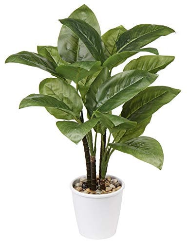 Briful 28.5 Large Artificial Plants 63CM Tall Artificial Plants Outdoor Dieffenbachia Canna Fake Plants Indoors Artificial House Plants in Pot for Office Home Garden Decoration