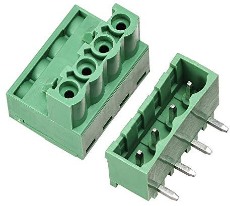 sourcing map 4-Pin 5.08mm Pitch angolo retto PCB vite morsettiera connettore 20 set