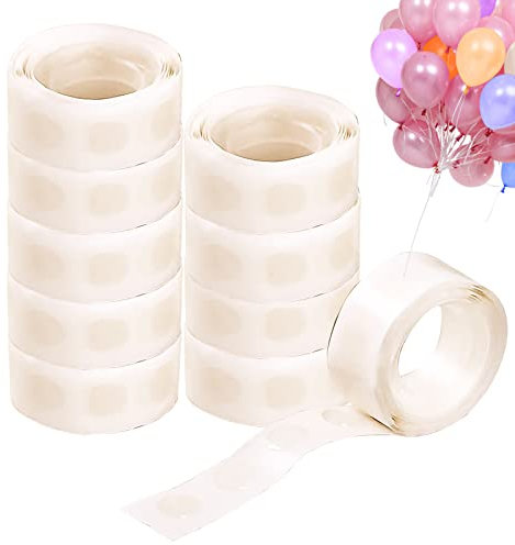 1000 Pcs Clear Point Dots Balloon Glue Removable Adhesive Point Tape, 10 Rolls Extra Strong Double Sided Small Dots Stickers for Craft Wedding Decoration