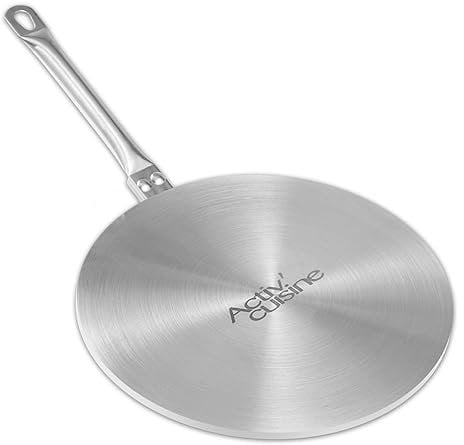 ACTIV CUISINE Adaptateur Induction Disque Plaque 24CM de Diffusion de Chaleur en acier inoxydable, Diffuseur à Induction Moka pour utiliser des Cafetières et des ustensiles de cuisine