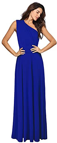 Vestidos Largos Sexy Convertible Multidireccional Para Mujer Con Hombros Descubiertos, Largo Hasta El Suelo para Cóctel Boda Dama De Honor Para Baile De Graduación, 32 Formas de Lleva(B Azul,XL)