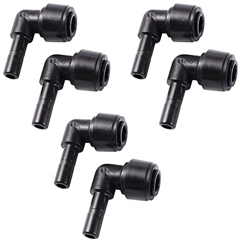 CENPEK 6Pcs Connettore Gomito per Tubo Acqua per Tubazioni da 6,5mm 90 Gradi, Raccordo Rapido in Plastica per Sistema di Osmosi Inversa
