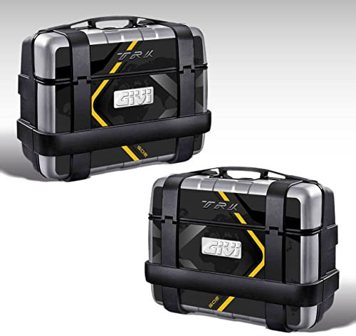 Set X2 Aufkleber Koffer 33 LT Givi Trekker kompatibel mit Benelli TRK 502 X VA-G-FM-002 (gelb)