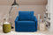 DOMO. collection Sessel Relax, Dauerschläfer, Boxspring Sofa mit Schlaffunktion, Schlafsessel, Gästebett, Schlafsofa 108 x 96 x 86 cm (BxTxH), Marine blau