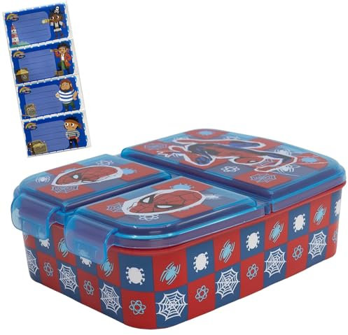 ICE TOYS porta merenda scuola con personaggi a 3 compartimenti (Spiderman)