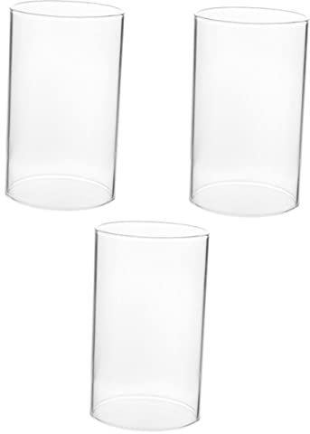 HOMSFOU 3 Stück Liefert Ersatz-Kerzenhalter Mit Ende In Mitte X Zoll Hochzeit Hohe Zylinder Kerzenhalter Dekoration Kerzendekor Xx cm cm Gläser Schornsteinrohre Glas