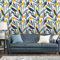 Papiers Peints Jaune, Gris, Blanc Papier Peint Adhesif Mural Salon Papier Adhesif pour Meuble Papier Peint Intissé Facile à Peler Papier Adhésif Décoratif Cuisine 45x300cm/1 Pcs