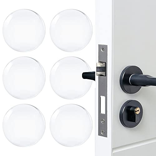 XHNFCU 6 Pcs 5 cm Door Stopper Clear Wall Protectors Self Adhesive Door Handle Protectors Round Door Buffer Stopper Sound Dampening Door Bumpers, for Wall, Door, Cabinets