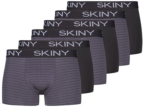 Skiny - Cotton - Retro Short/Pant - 6er Pack (S Anthracite Stripe Selection)