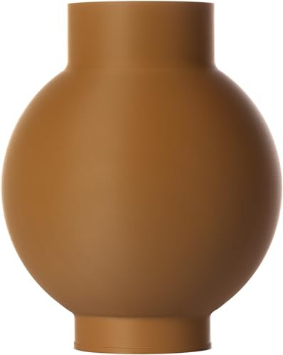 3D Vase Dekovase Almina 20cm Bodenvase Blumenvase Deko Vase Pampasgras Trockenblumen (Braun)